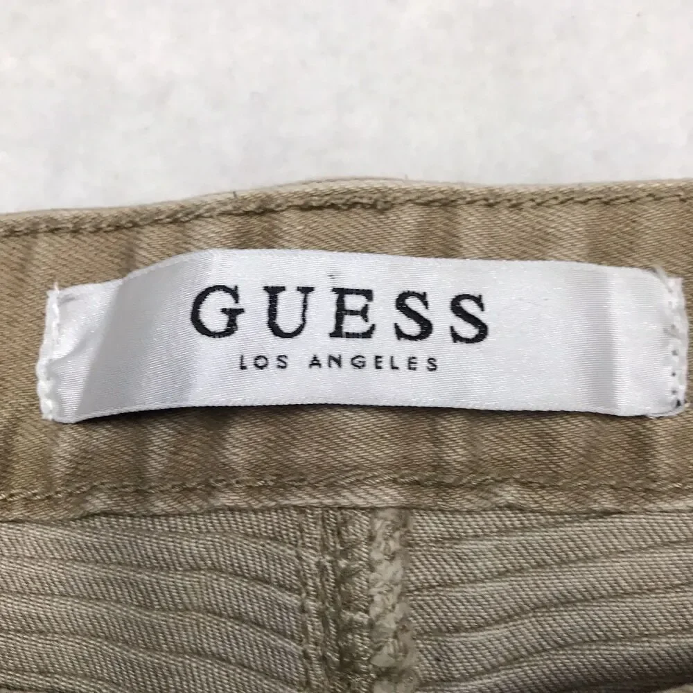 GUESS Jeans Men 36x32 Tan Moto Cargo Slim Taper Distressed Skater Biker